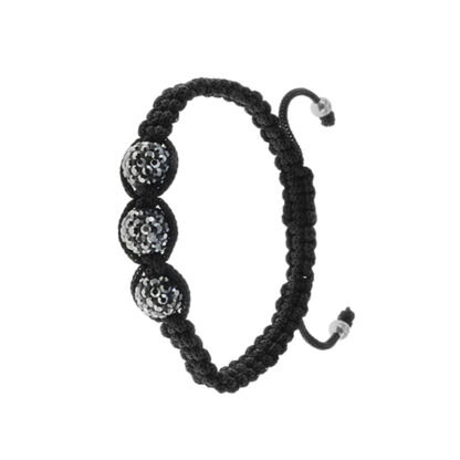 Pulsera de hilo gris 3 ésferas - Imagen 2