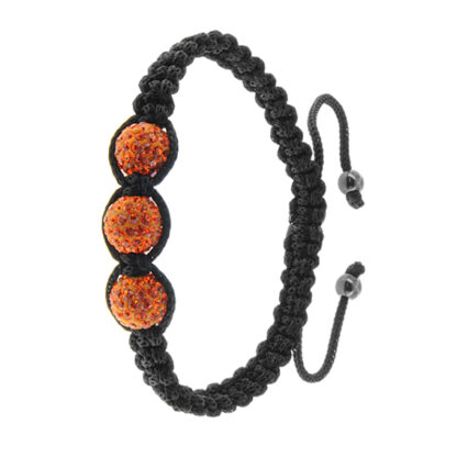 Pulsera de hilo naranja 3 ésferas - Imagen 2