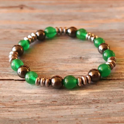 Pulsera Elástica Hematita Jade