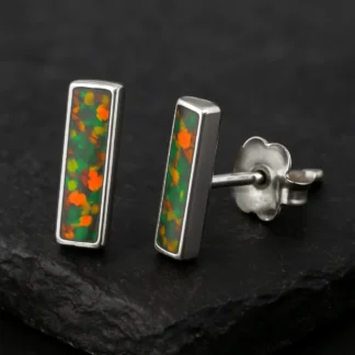 Aros de plata con ópalo bar