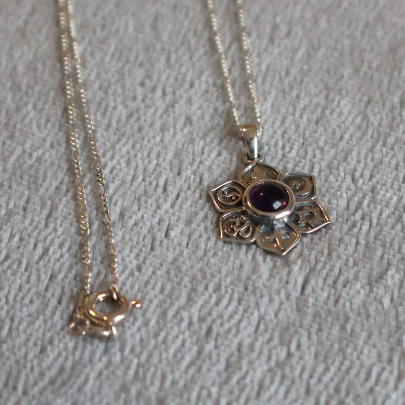 Collar flor del loto amatista - Imagen 4