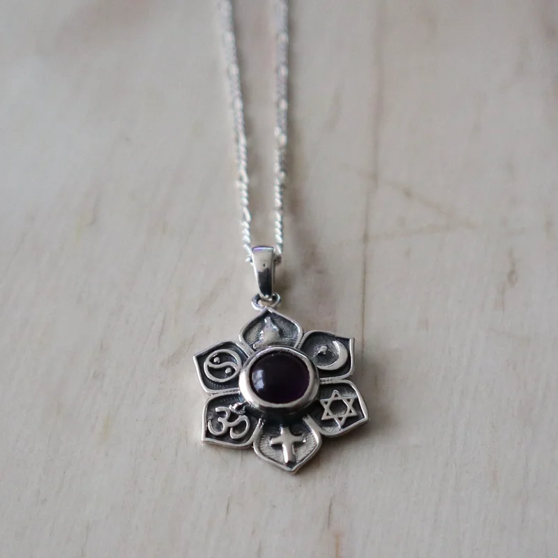 Collar flor del loto amatista - Imagen 5