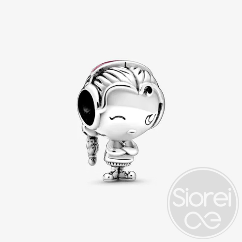 Charm Dije Plata 925 Niña Con Peluche Unicornio