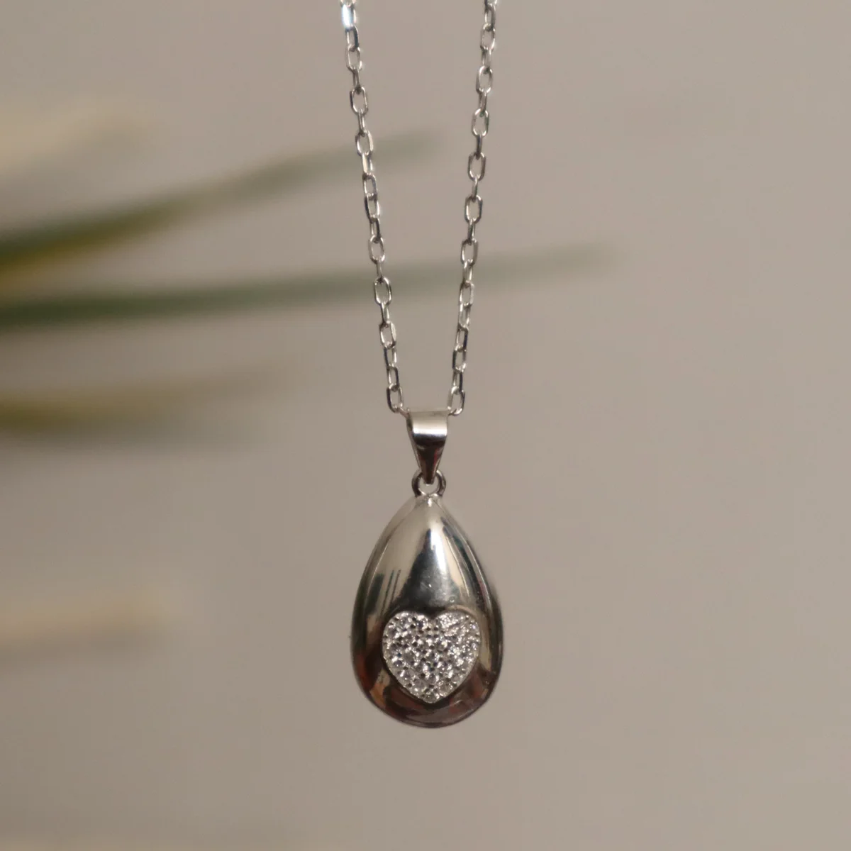 Collar gota corazón chunky - Imagen 2