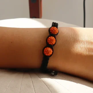 Pulsera de hilo naranja 3 ésferas
