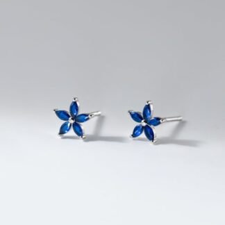 Aros para ellas 18 Aros de plata flor circonita