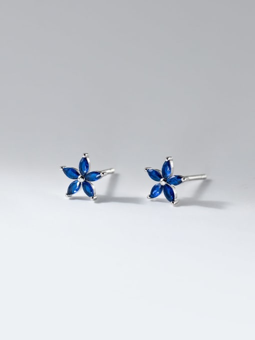 Aros de plata flor circonita 1 Aros de plata flor circonita