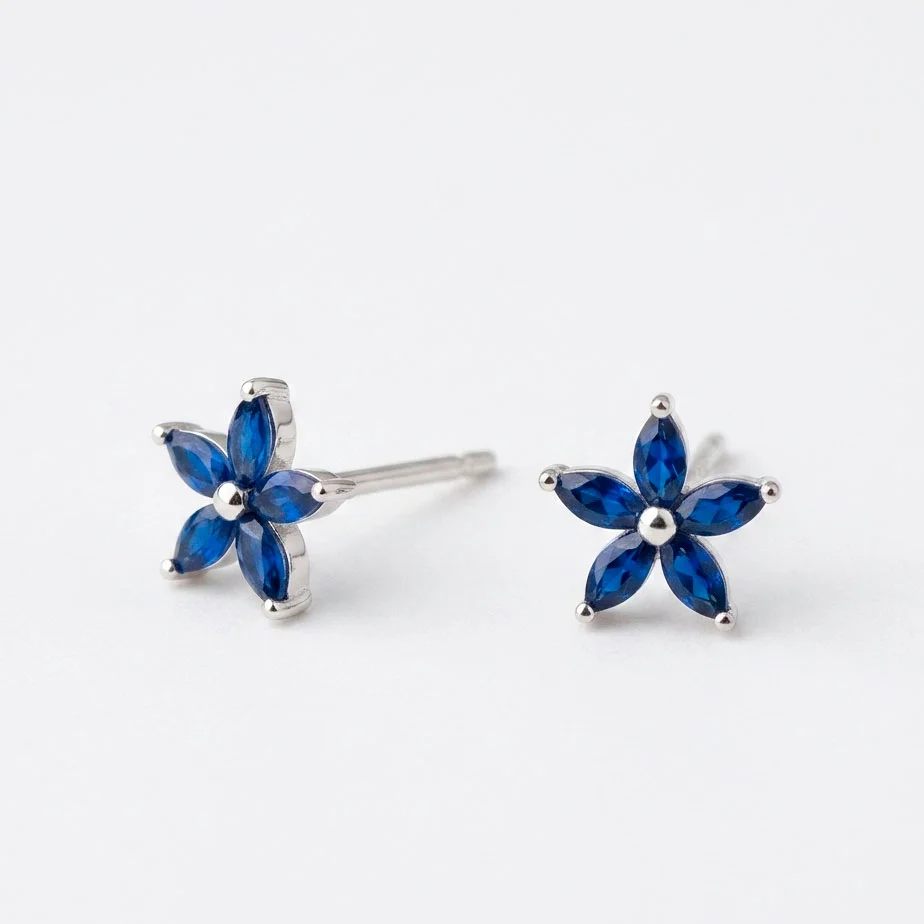 Aros de plata flor circonita 4 Aros de plata flor circonita - Imagen 4